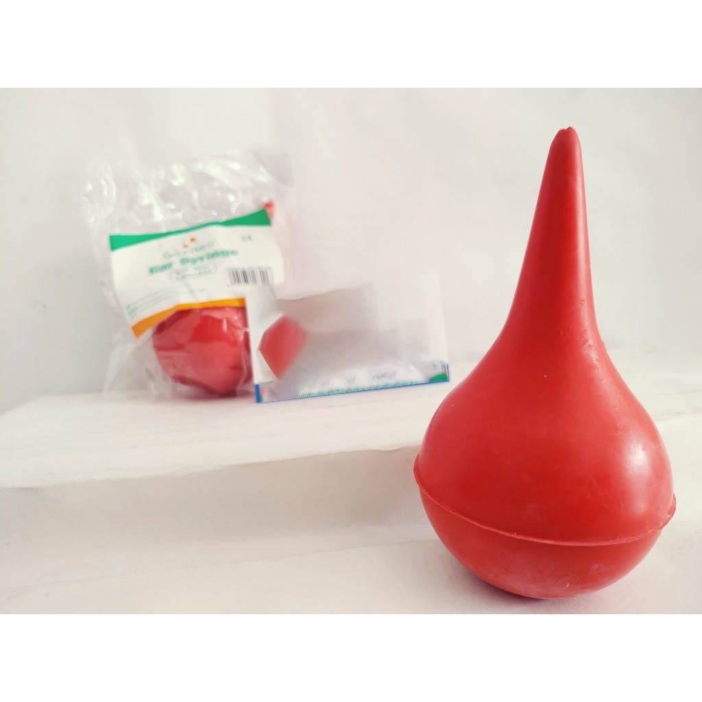 Quả bóp cao su 1 van 90ml PT Medical (boa đỏ vệ sinh liền vòi / ear syringe) – PT medical